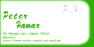 peter hamar business card
